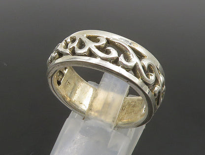 925 Sterling Silver  Vintage Swirl Vine Cut Out Band Ring Sz 10.5  RG24375
