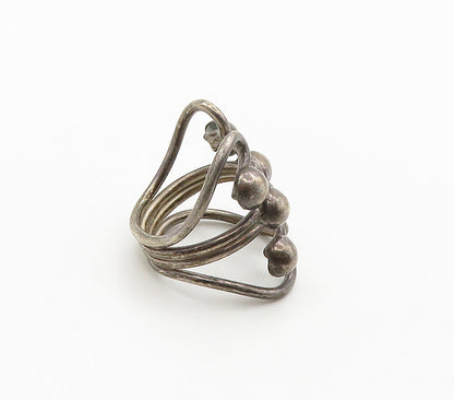 925 Sterling Silver  Vintage Open Floral Design Band Ring Sz 6  RG16037