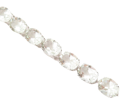925 Sterling Silver Vintage Bracelet Oval Green Amethyst Tennis Bracelet BT10763
