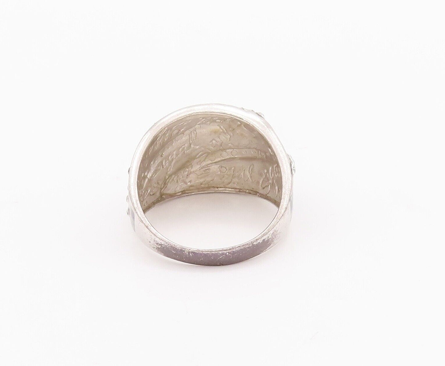 925 Sterling Silver Vintage Ring DAVID SIGAL Snake Skin & CZ  Sz 10.5  RG28276