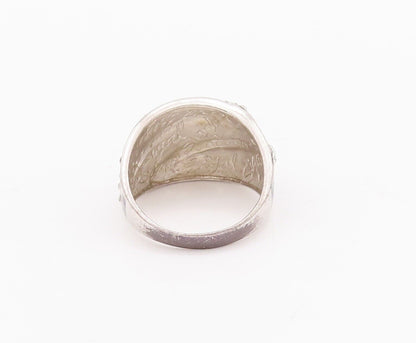 925 Sterling Silver Vintage Ring DAVID SIGAL Snake Skin & CZ  Sz 10.5  RG28276