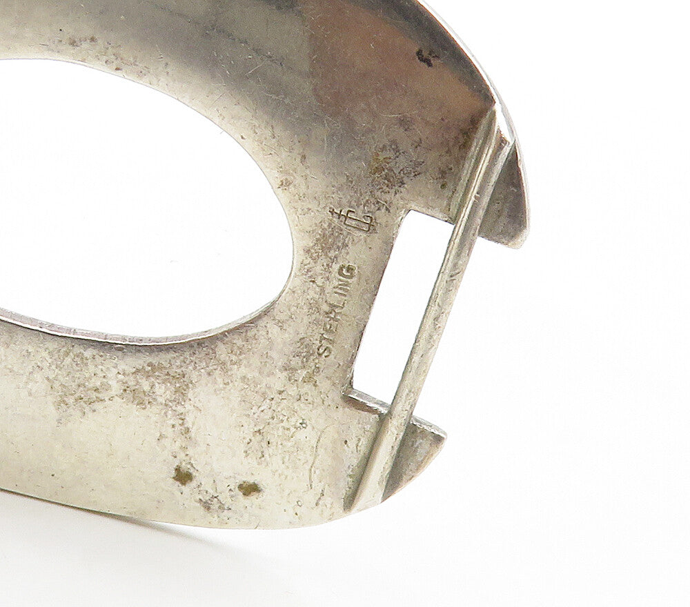 DESIGNER 925 Sterling Silver Vintage Open Oval Hinge Chain Bracelet  BT6302