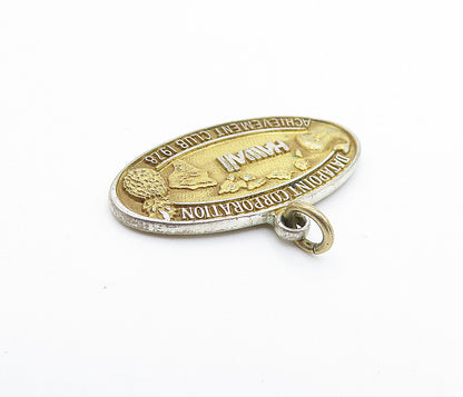 JOSTENS 925 Sterling Silver  Vintage Two Tone Hawaii Club Drop Pendant  PT3035