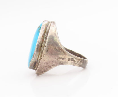 925 Sterling Silver Vintage Ring NAVAJO ZUNI Turquoise Band  Sz 11.5  RG34809