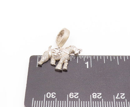 925 Sterling Silver Vintage Pendant Designer CZ Inlay Horse Charm  PT23954