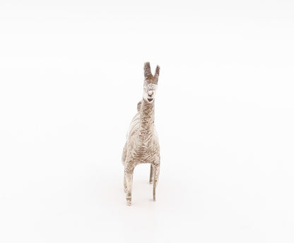 925 Sterling Silver Vintage Solid Miniature 3D Carved Alpaca  TR3843
