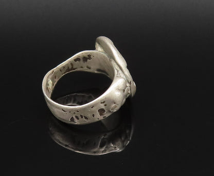 925 Silver  Vintage Antique Multi Dotted Rope Twist Circle Ring Sz 8  RG25831