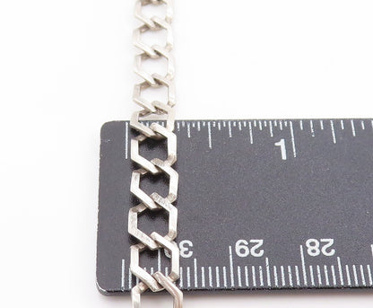 925 Sterling Silver Vintage Necklace Minimalist Statement Curb Chain   NE4681