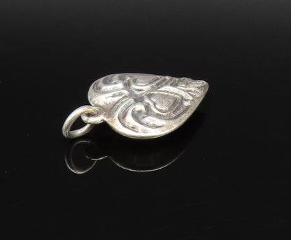 925 Sterling Silver  Vintage Antique Carved Love Hearts Charm Pendant  PT21272