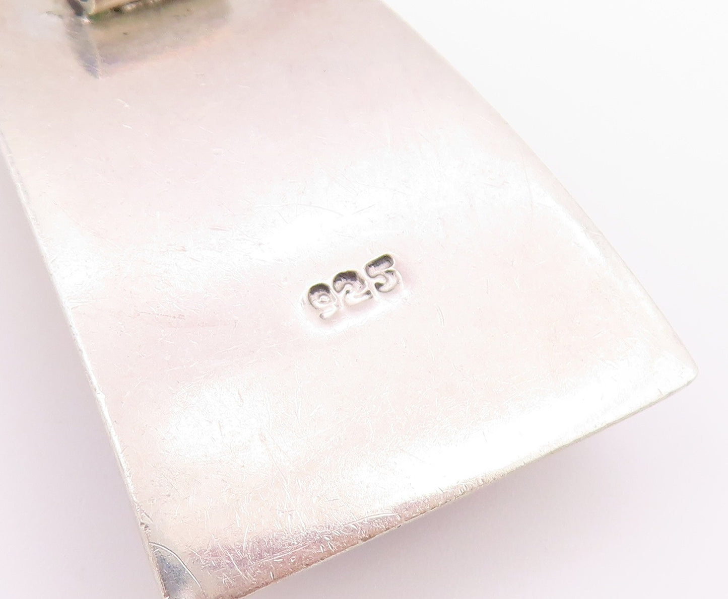925 Sterling Silver Vintage Pendant Modernist Cat Eye Geometric Charm  PT26474