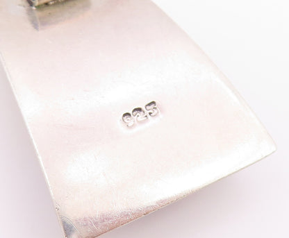 925 Sterling Silver Vintage Pendant Modernist Cat Eye Geometric Charm  PT26474