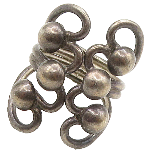 925 Sterling Silver  Vintage Open Floral Design Band Ring Sz 6  RG16037