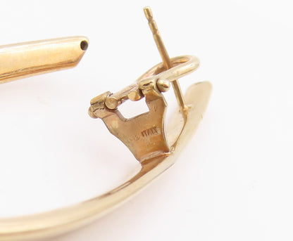 925 Sterling Silver Vintage Earrings Gold Plated Minimalist Twisted Hoop EG14246