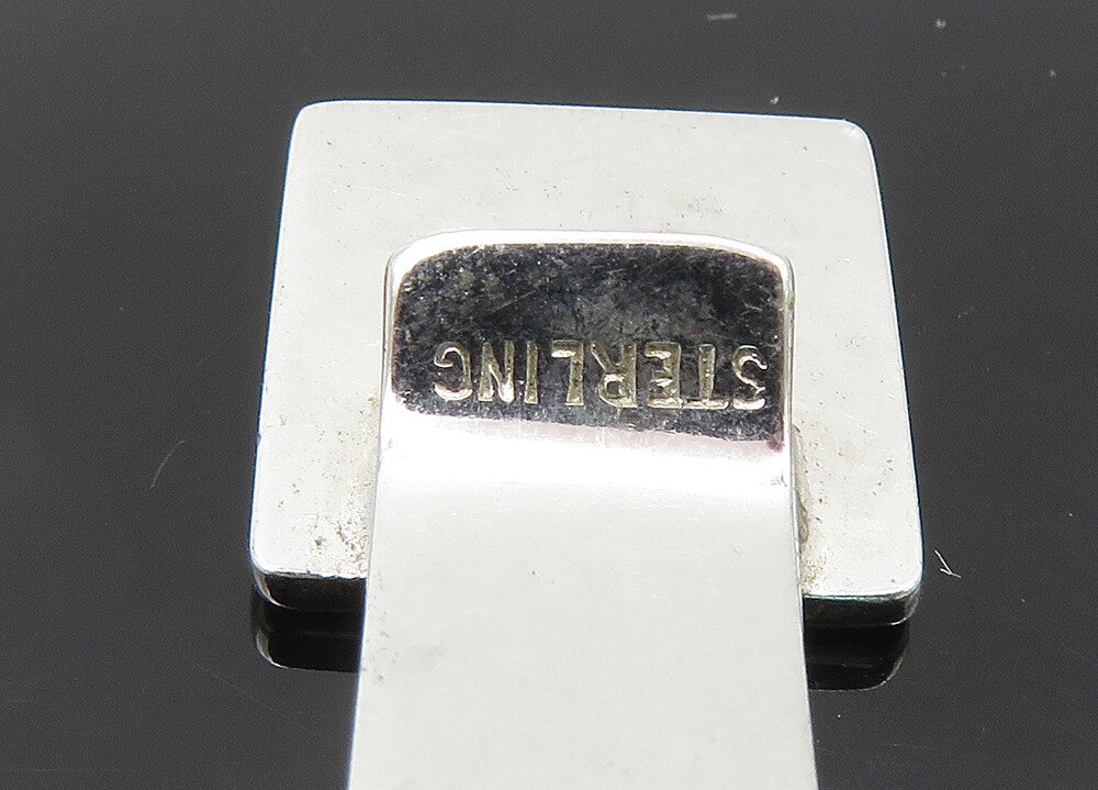 925 Sterling Silver  Vintage Shiny Smooth Masonry Tie Clip  TR2979