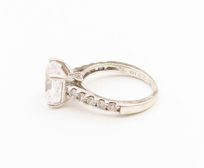 925 Sterling Silver Vintage Ring Elegant CZ Pave Statement Band  Sz 6  RG36933