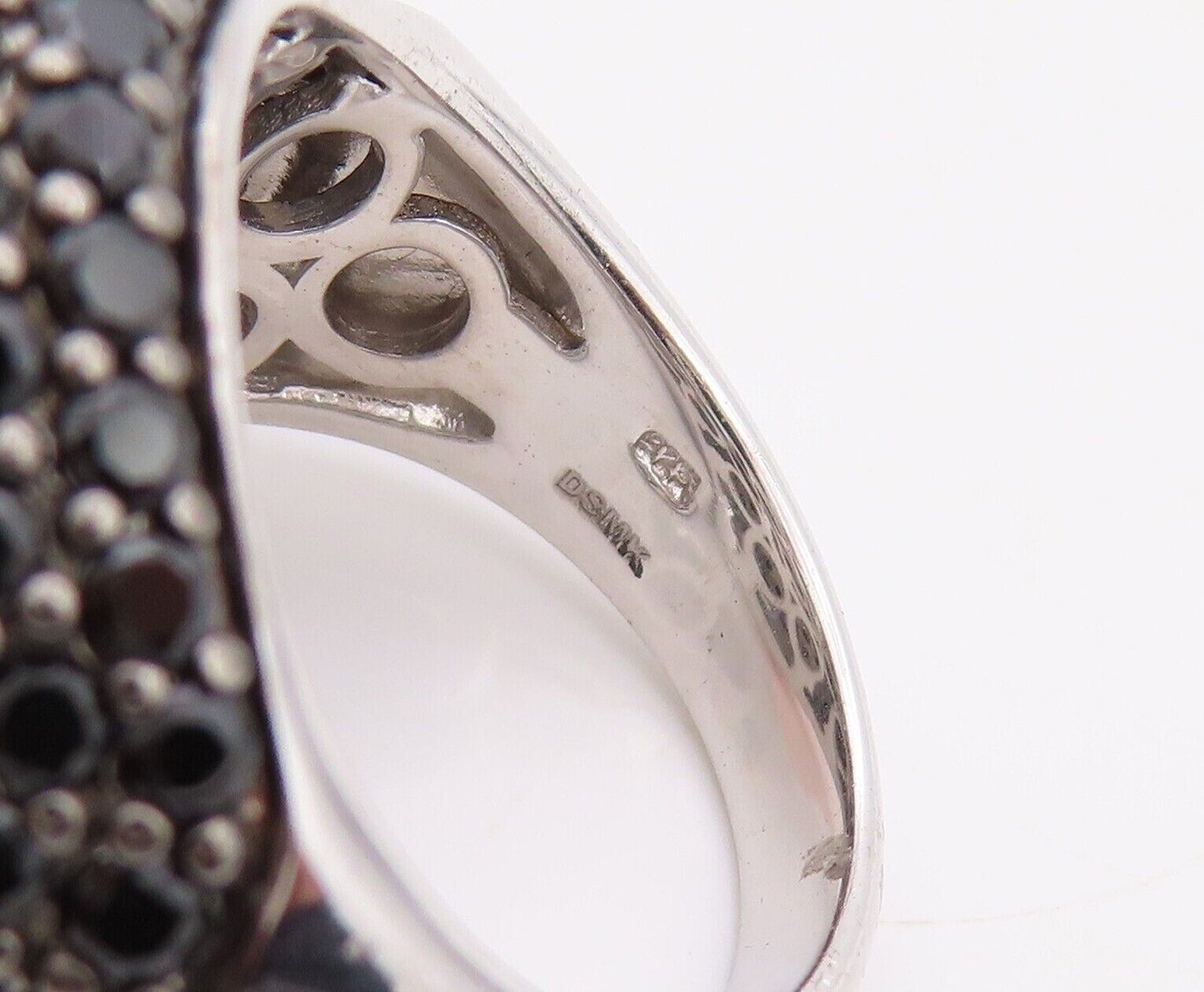 925 Sterling Silver Vintage Ring Minimalist Domed Spinel Inlay  Sz 7  RG30041