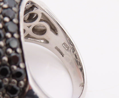 925 Sterling Silver Vintage Ring Minimalist Domed Spinel Inlay  Sz 7  RG30041