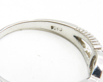 925 Sterling Silver  Petite Topaz Infinity Swirl Shiny Band Ring Sz 9.5 RG9948