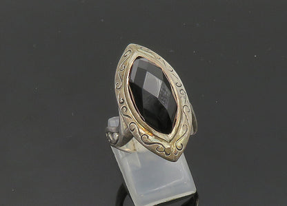DESIGNER 925 Silver  Vintage Hematite Swirl Cocktail Ring Sz 9.5  RG20079