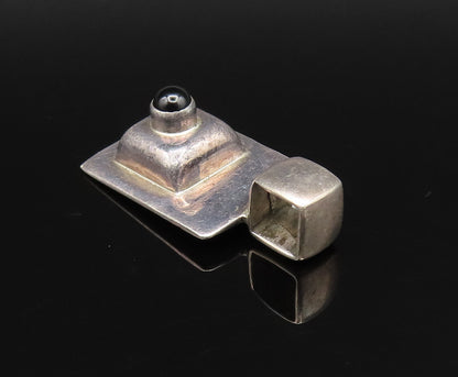 SILPADA 925 Silver  Vintage 3D Graduated Square Black Onyx Pendant  PT21324