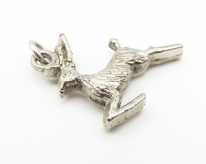 925 Sterling Silver  Vintage Petite Prancing Reindeer Motif Pendant  PT8239