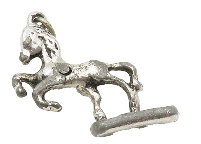 925 Sterling Silver  Vintage Petite Dark Tone Horse Statue Pendant  PT12872