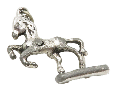 925 Sterling Silver  Vintage Petite Dark Tone Horse Statue Pendant  PT12872