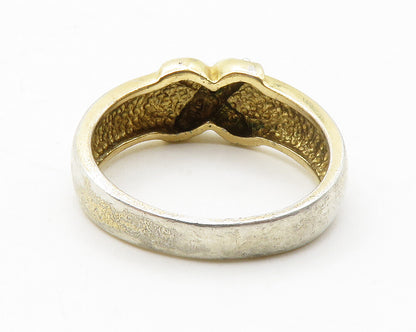 ROSS SIMON 925 Silver  Genuine Diamond Gold Plated Band Ring Sz 9  RG13316