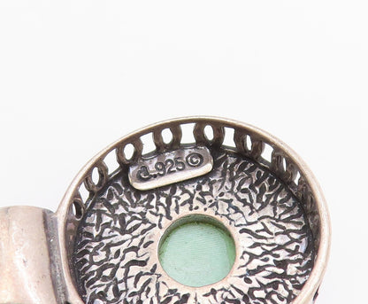 925 Sterling Silver Vintage Pendant CAROLYN POLLACK Halo Round Turquoise PT24848