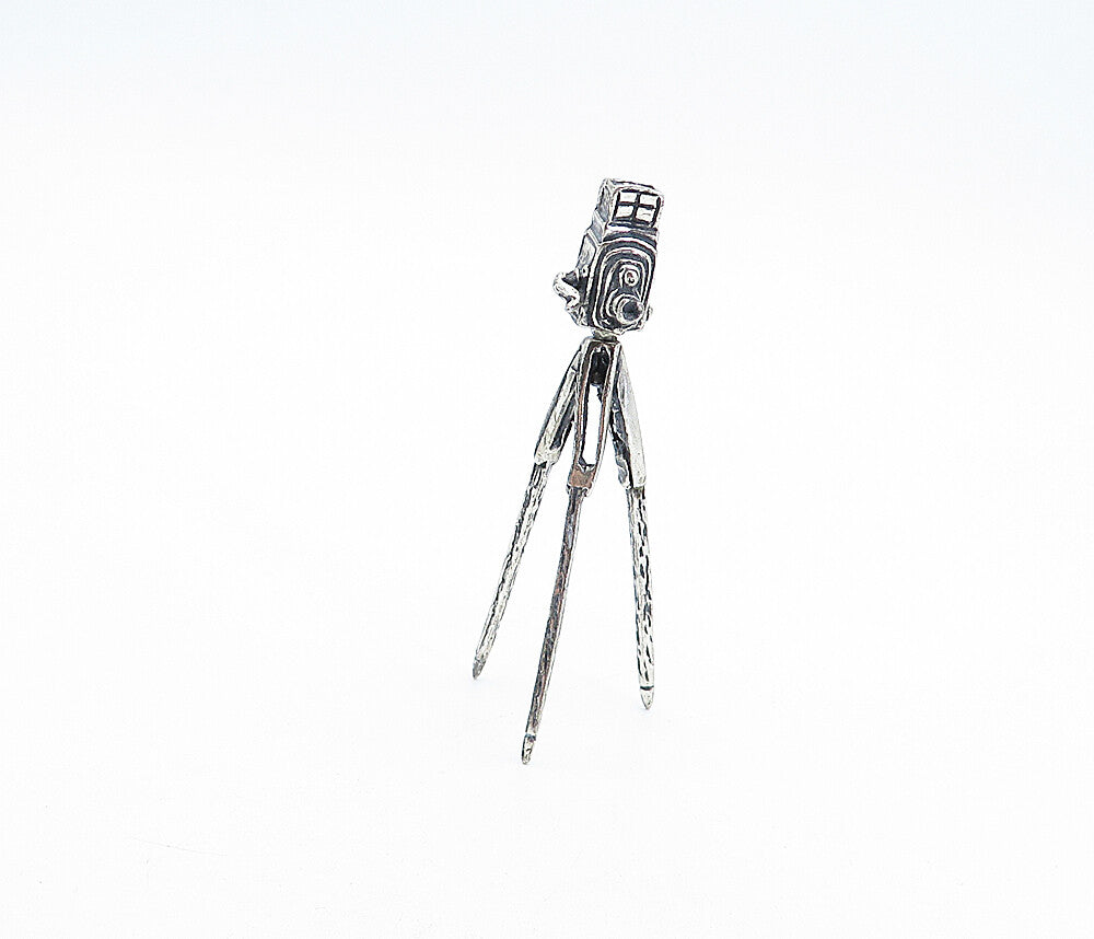 925 Sterling Silver Vintage Antique Old Fashioned Camera Trinket TR1094
