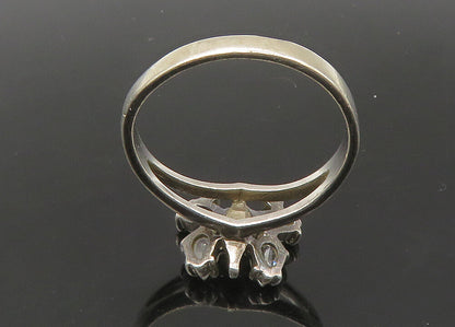 925 Sterling Silver  Vintage Cubic Zirconia Butterfly Band Ring Sz 8  RG22388