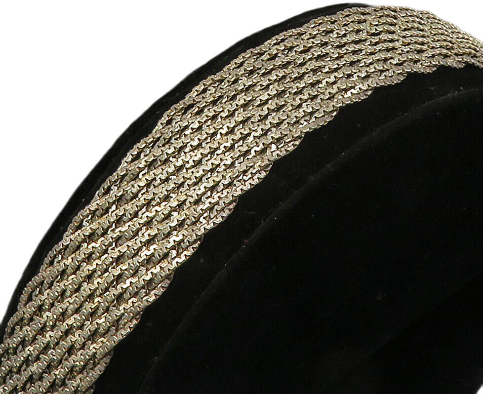 925 Sterling Silver  Vintage Shiny Dark Tone Woven Chain Bracelet  BT6189