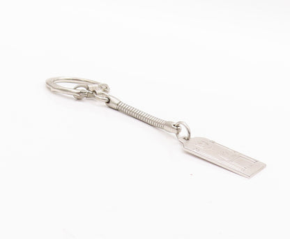 925 Sterling Silver Vintage Key Chain Solid Religious Carved  TR3766