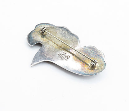 LATON MEXICO 925 Silver  Vintage Two Tone Fluted Twist Brooch Pin  BP2415