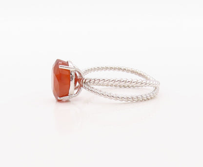 925 Sterling Silver Vintage Ring Designer Cutout x Oval Gemstone  Sz 7  RG30827