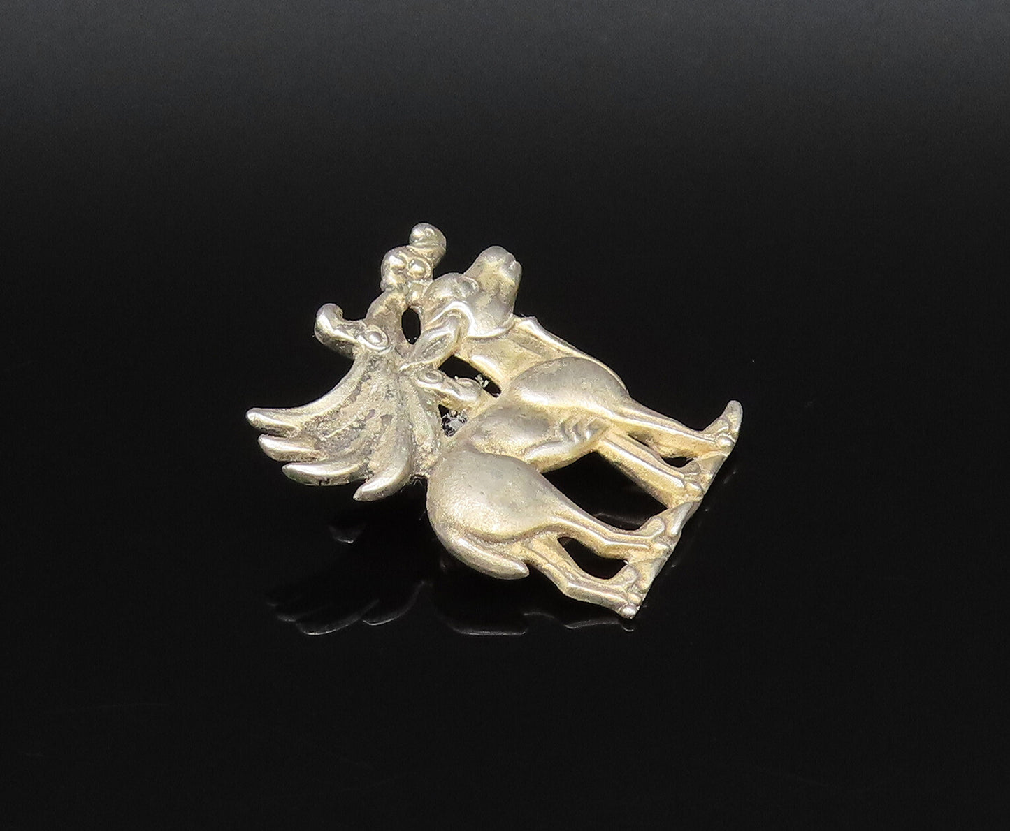 MMA 925 Sterling Silver  Vintage Royal Donkey Animal Brooch Pin  BP9857
