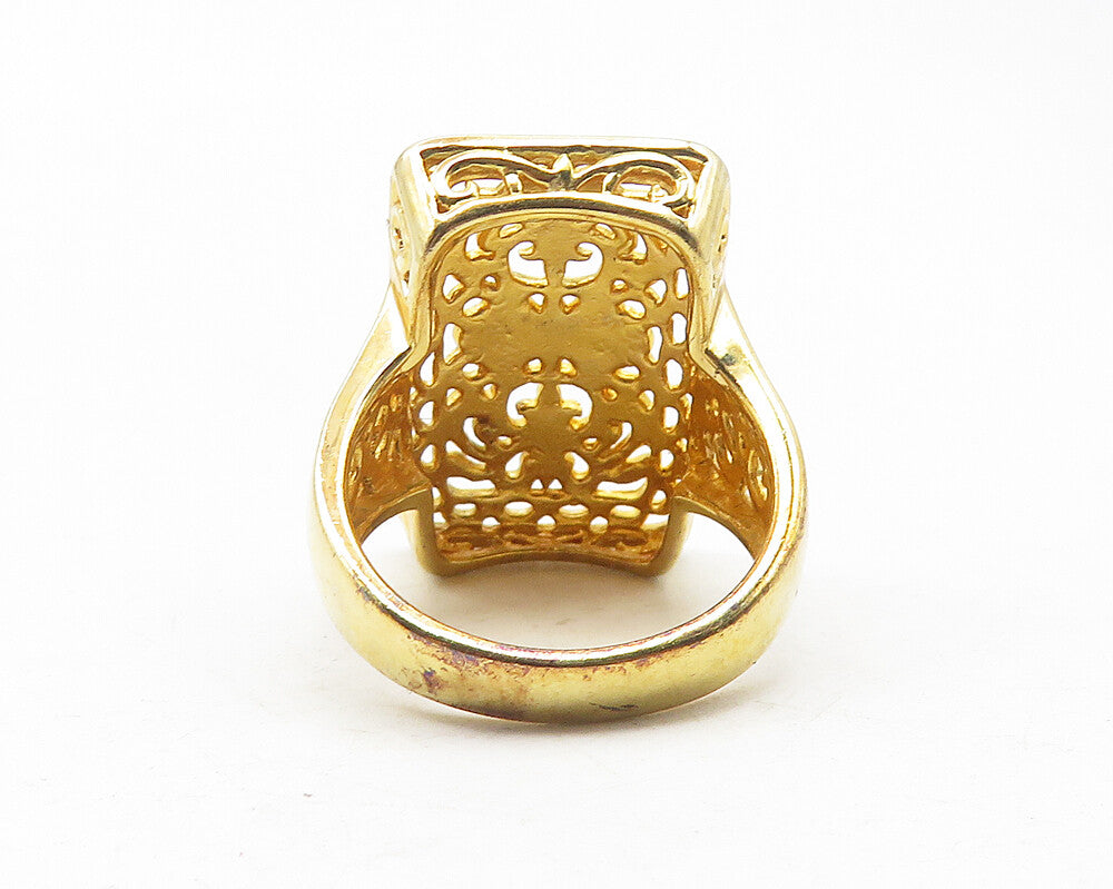 ROSS SIMON 925 Silver  Gold Plated Swirl Design Cocktail Ring Sz 7  RG12065