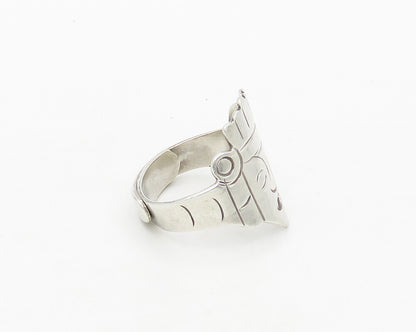 MEXICO 925 Silver  Vintage Warrior Head Adjustable Band Ring Sz 7  RG17511
