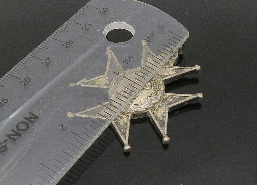 925 Sterling Silver  Vintage Oxidized Statue Detail Pendant  PT18800