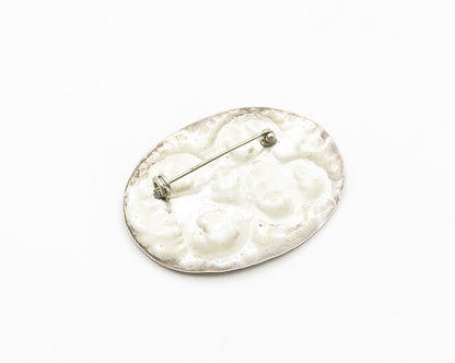 LOUIS BOOTH 925 Sterling Silver  Vintage 2 Tone Hammered  Brooch Pin  BP7358