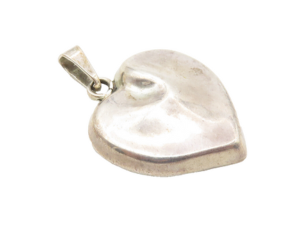 MEXICO 925 Sterling Silver  Vintage Smooth Hollow Love Heart Pendant  PT7322