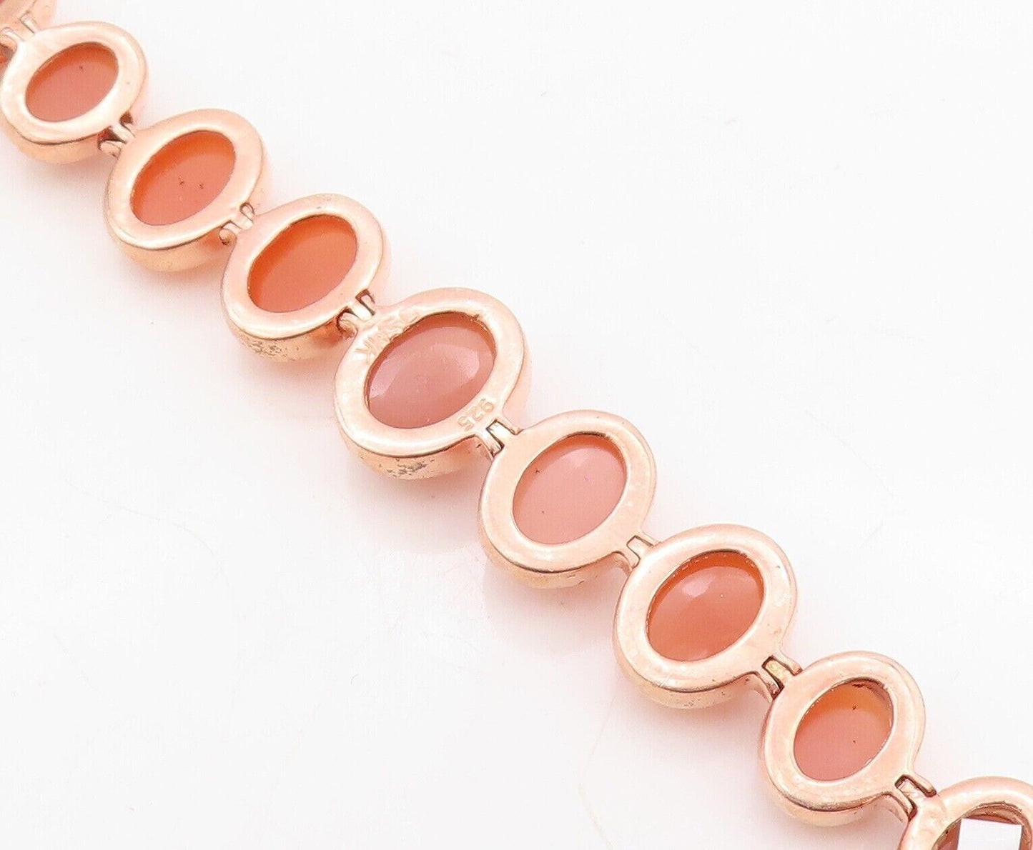 925 Sterling Silver Vintage Bracelet Gold Plated Cabochon Gemstone  BT10783