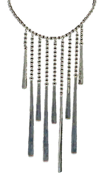 RLM STUDIO 925 Sterling Silver Shiny Hammered Link Chain Necklace  NE2684