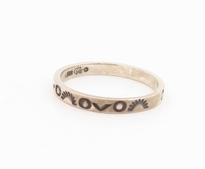 925 Sterling Silver Vintage Ring CAROLYN POLLACK Etched Pattern  Sz 7  RG35798