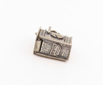 925 Sterling Silver Vintage Pendant BEAU Miniature US Mail Box Charm  PT25778