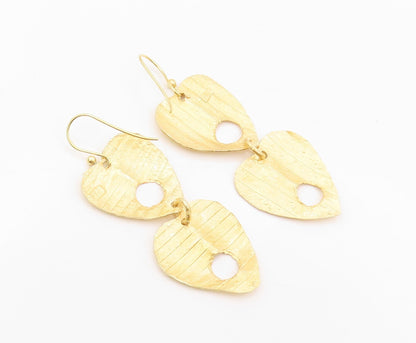 925 Sterling Silver Vintage Earrings Gold Plated Dangling Cutout Hearts  EG13326