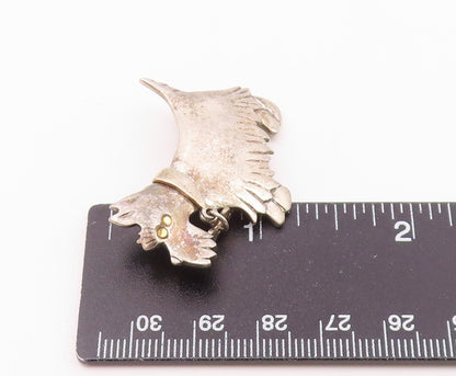 925 Sterling Silver  Vintage Two Tone Dog Animal Motif Brooch Pin  BP9290