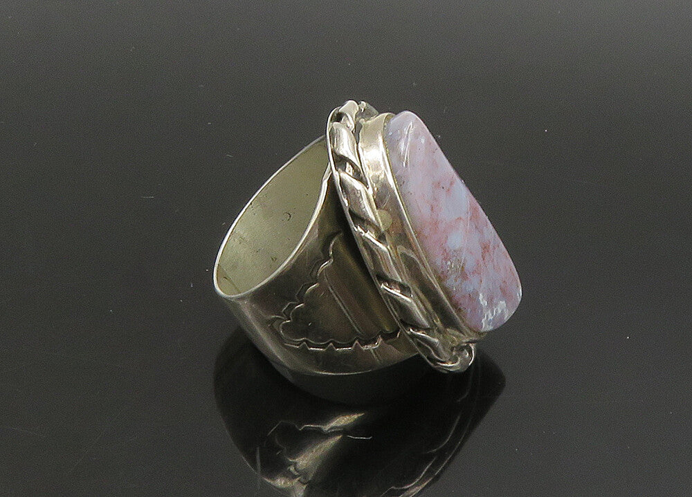 DTR JAY KING 925 Silver  Vintage Agate Twist Shiny Cocktail Ring Sz 7  RG23596