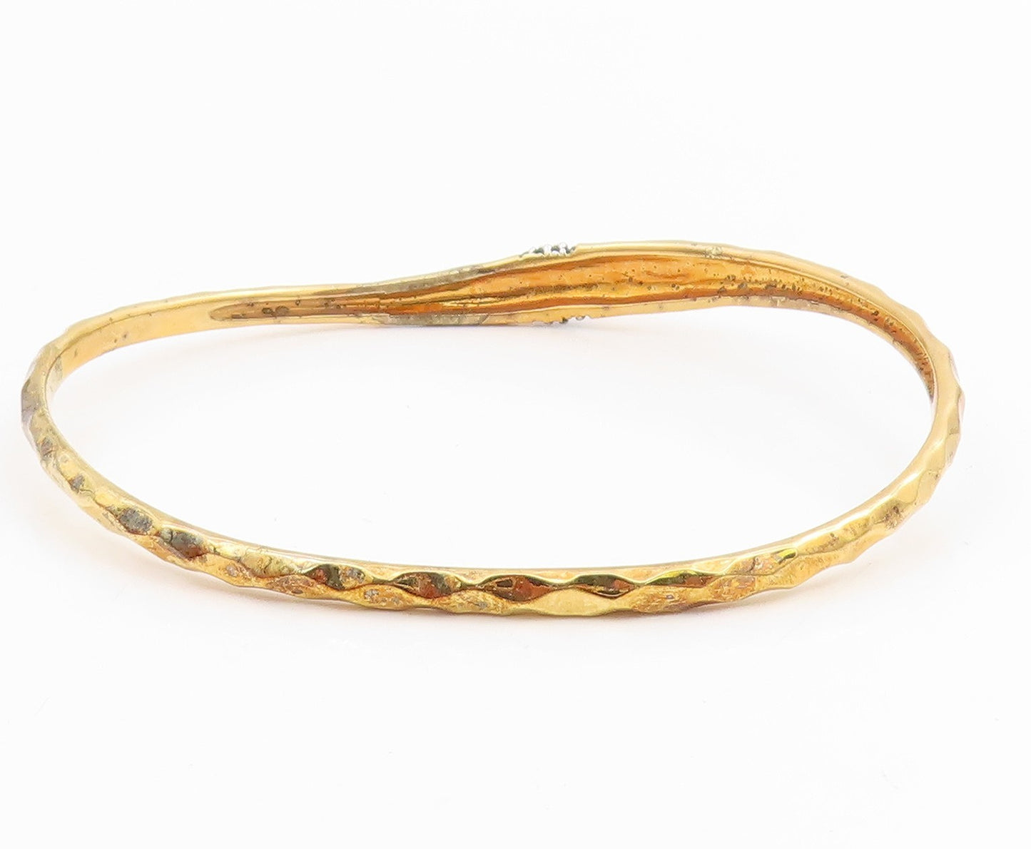 925 Sterling Silver Vintage Bracelet MICHAEL DAWKINS Gold Plated Bangle  BT11495