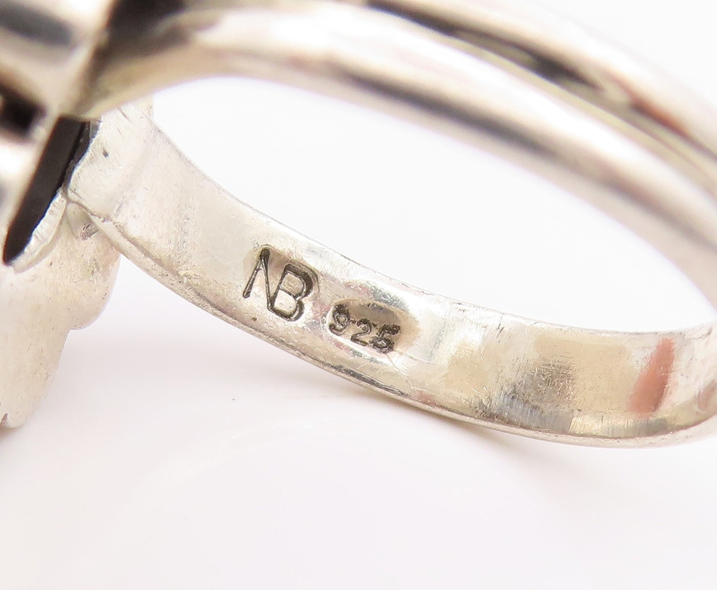 925 Sterling Silver Vintage Ring NICKY BUTLER Labradorite Jade  Sz 9  RG33166